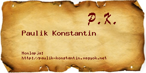 Paulik Konstantin névjegykártya